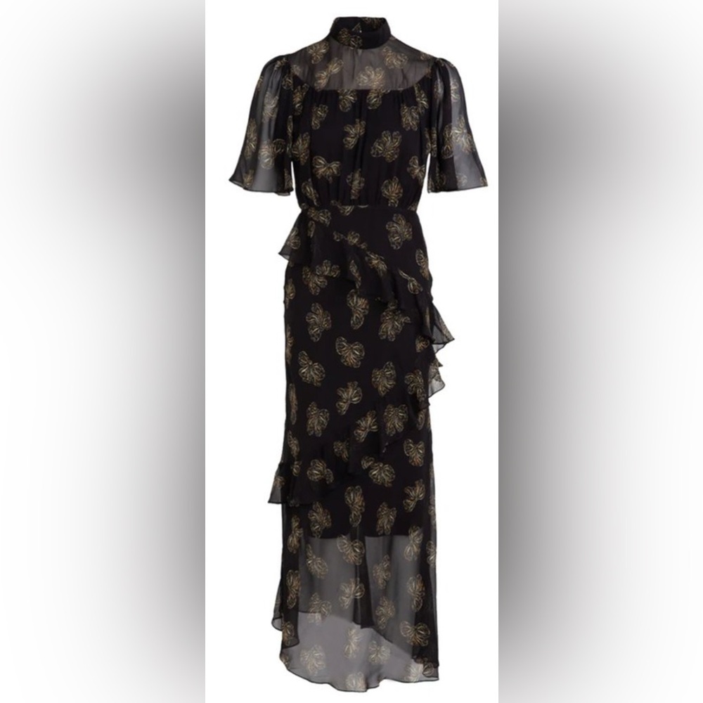 SALONI Navy Vida Bow Print Dress